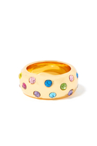 خاتم مرصع بأحجار متعددة الألوان متناثرة